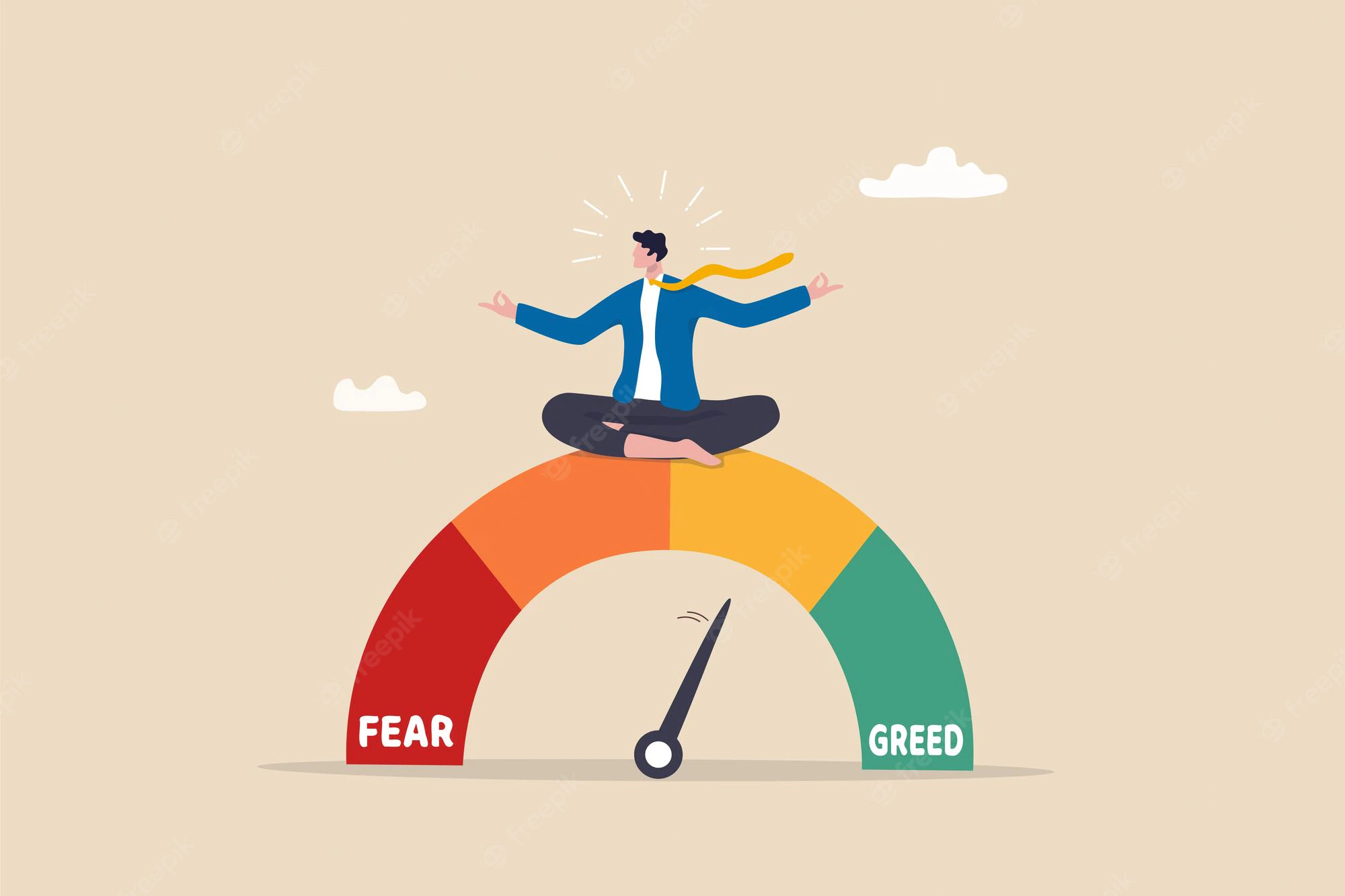 market sentiment fear greed index emotional stock market crypto currency trading indicator investment risk psychology concept businessman investor meditating market sentiment gauge 212586 1728