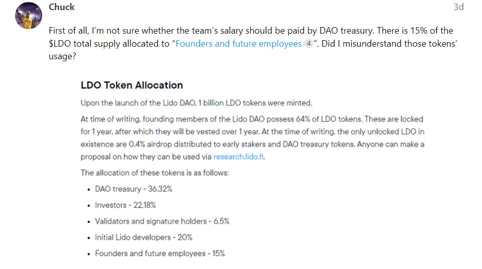 Tại sao vẫn phải trả lương cho team trong khi team đã nhận phân bổ token LDO